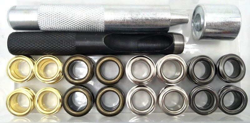 INNETOC 120 Sets - Brass Grommet Eyelets 10mm 3/8" Inside Diameter 800# with Setting Tool for Canvas Curtain Leather DIY Projects (3/8", Mixed) - Image 3